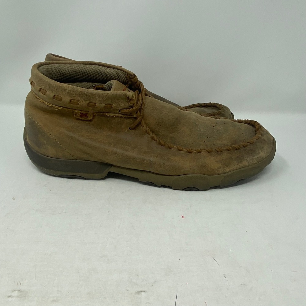 Twisted X Mens Driving Moc Chukka Boots Distressed Brown Leather MDM0049 9.5 W